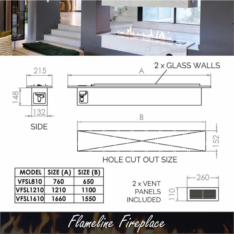 CHAD-O-CHEF 1210 FLAMELINE GAS FIREPLACE - Image 6