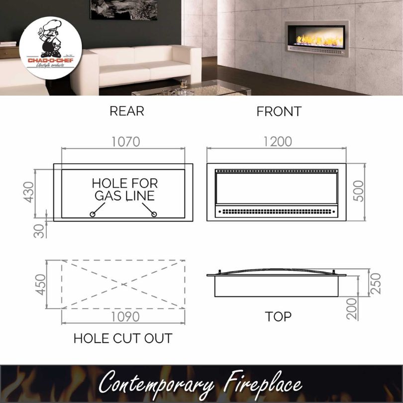 Chad-O-Chef Contemporary Fireplace - Image 3