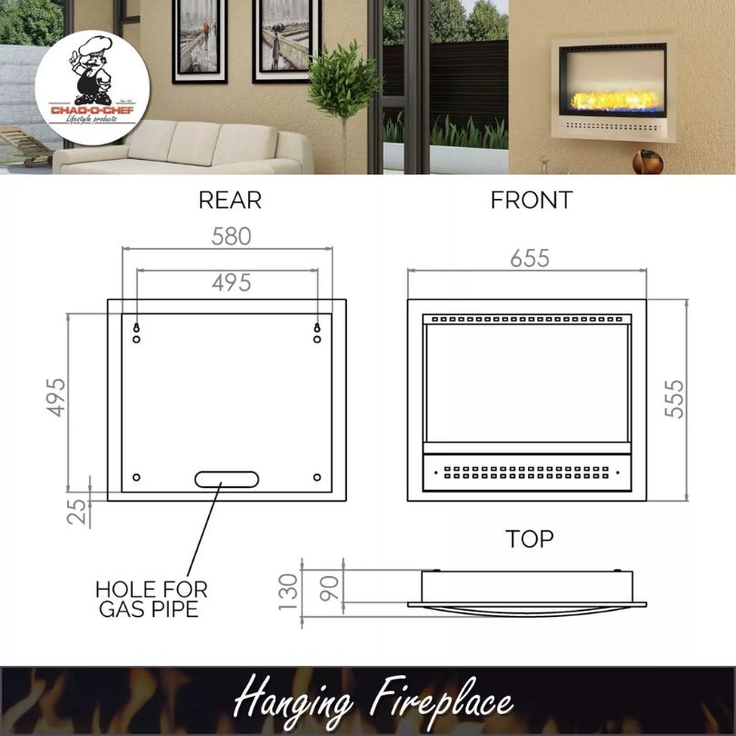 Chad-O-Chef Hanging Fireplace (Vent-Free Gas) - Image 4