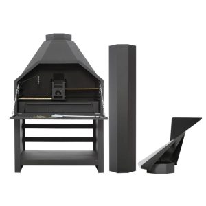 Home Fires 1200 Freestanding Braai including flues and cowl
