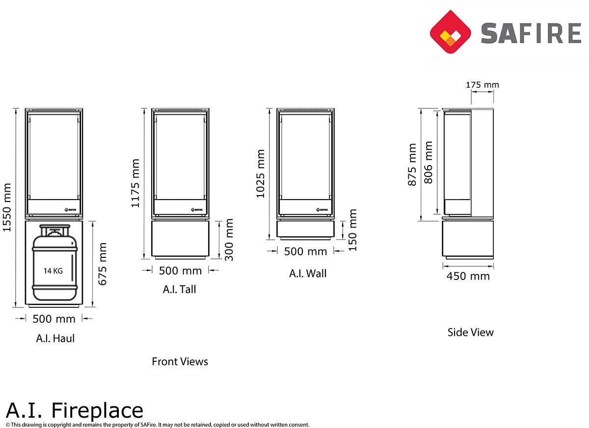 A.I. Haul (Vent-Free Gas Fireplace using fat 14kg Gas Bottle) including logset and lava rocks - Image 3