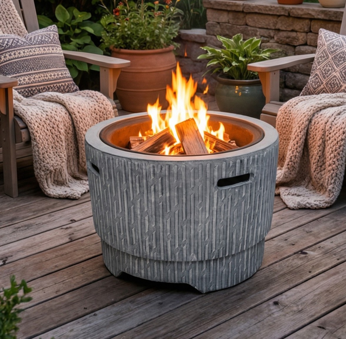 Adra Wood firepit with BBQ function